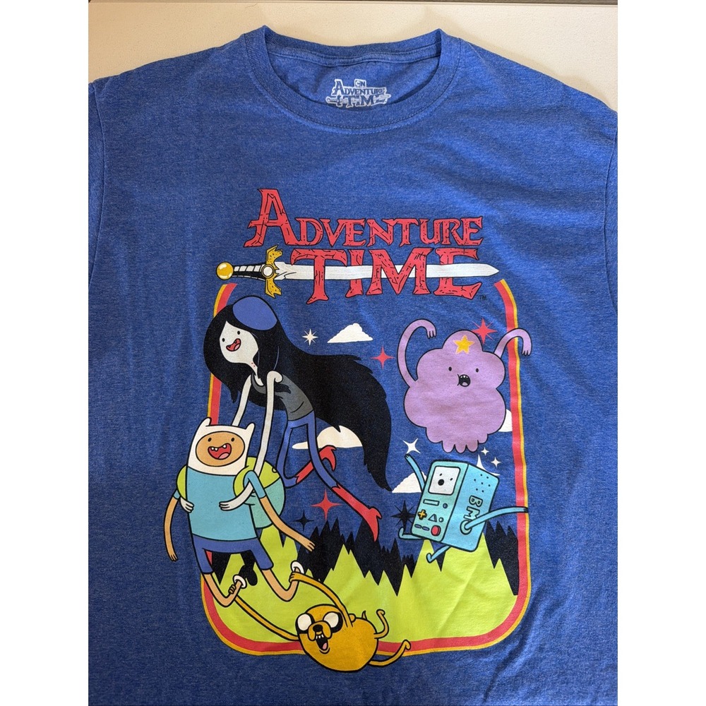 Adventure Time Men's Finn And Friends Series Logo Adult T-Shirt Medium